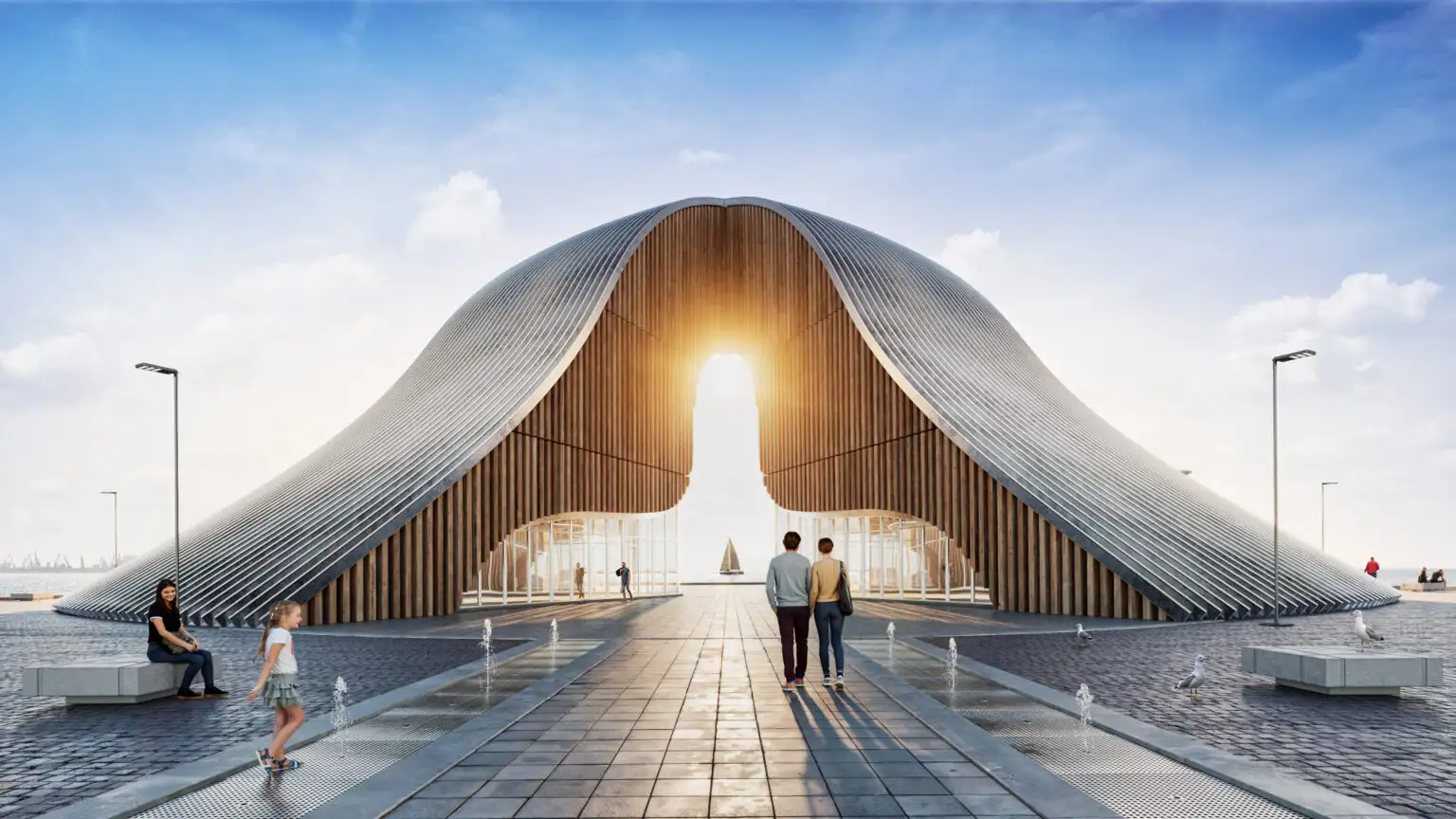 Futuristic 3D illustration introducing the Nordic Render Challenge, an annual 3D design competition inviting creatives to imagine the future