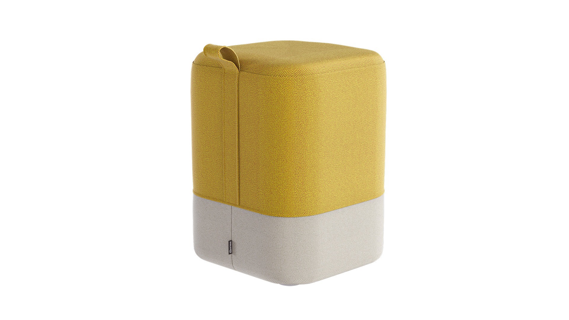 Photorealistic product CGI of an office ottoman highlighting detailed textile upholstery and surface textures, created by Nordic Render.